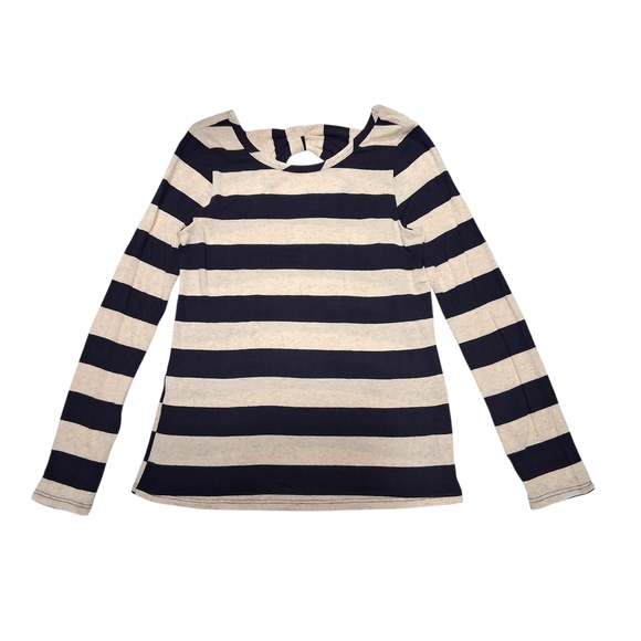 Papermoon Striped Navy Blue - Beige Pullover Sweater Womens XS - Picture 2 of 8